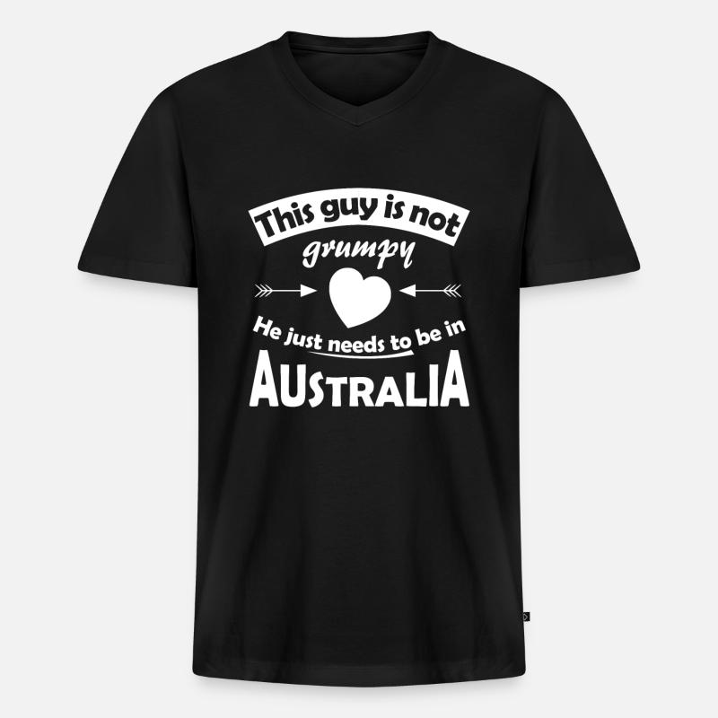 Australien Ferien - Männer Premium Bio T-Shirt mit V-Ausschnitt - Schwarz