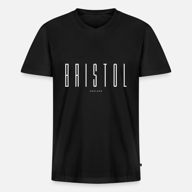 Bristol Schriftzug - Männer Premium Bio T-Shirt mit V-Ausschnitt - Schwarz