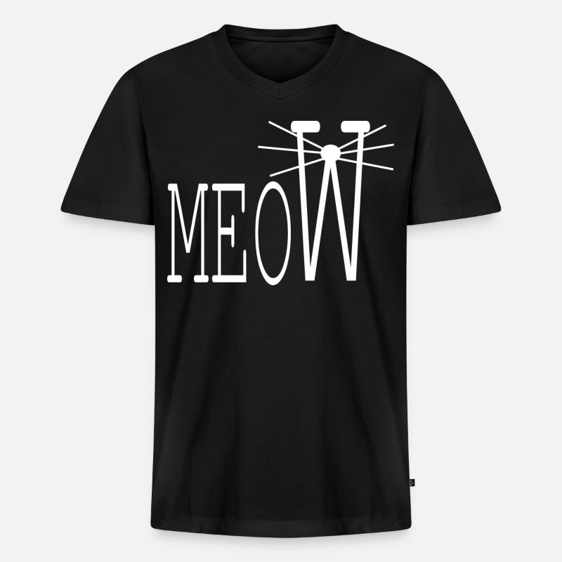 Katzenfreund - Männer Premium Bio T-Shirt mit V-Ausschnitt - Schwarz