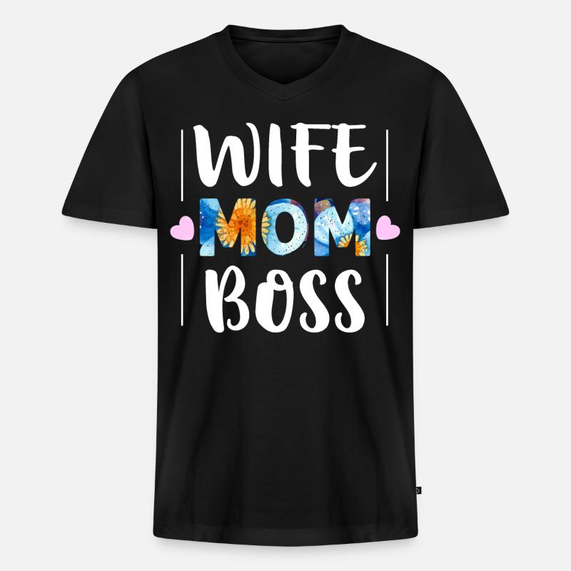 Mama - Männer Premium Bio T-Shirt mit V-Ausschnitt - Schwarz