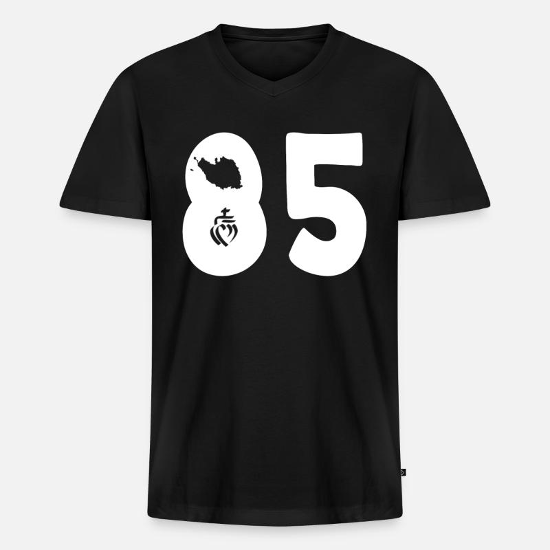 85 departement vendee - Männer Premium Bio T-Shirt mit V-Ausschnitt - Schwarz