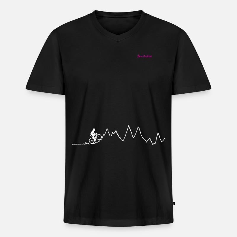 Radfahren - Männer Premium Bio T-Shirt mit V-Ausschnitt - Schwarz