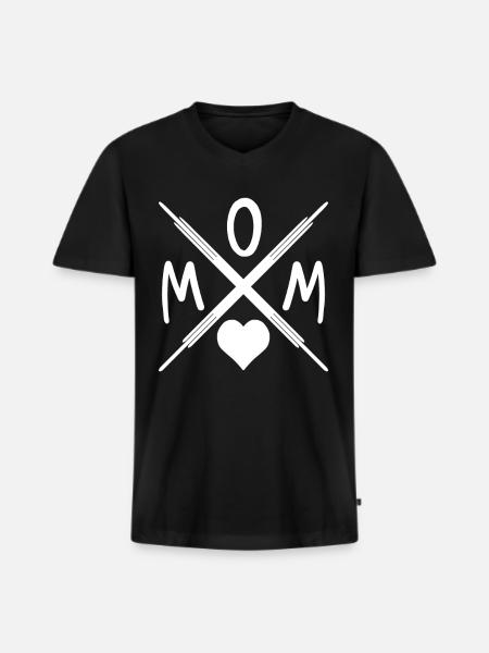 Mom - Mutter - Mama - Men's Premium Organic T-shirt with V-neck - black