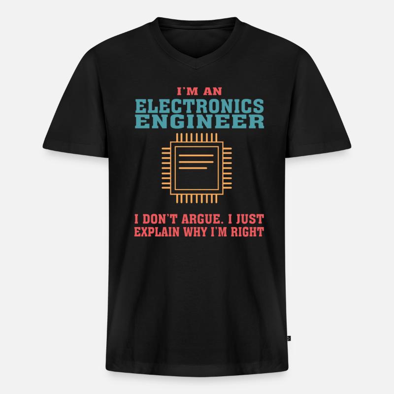 Funny Electronics Engineering Zitat für Electronic - Männer Premium Bio T-Shirt mit V-Ausschnitt - Schwarz