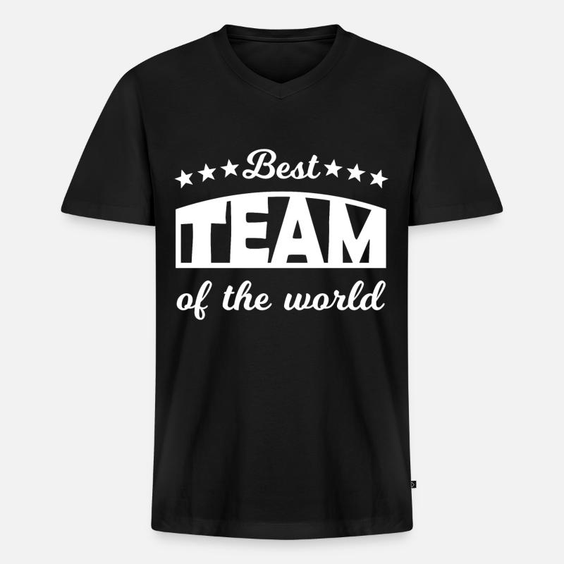 Team - Männer Premium Bio T-Shirt mit V-Ausschnitt - Schwarz