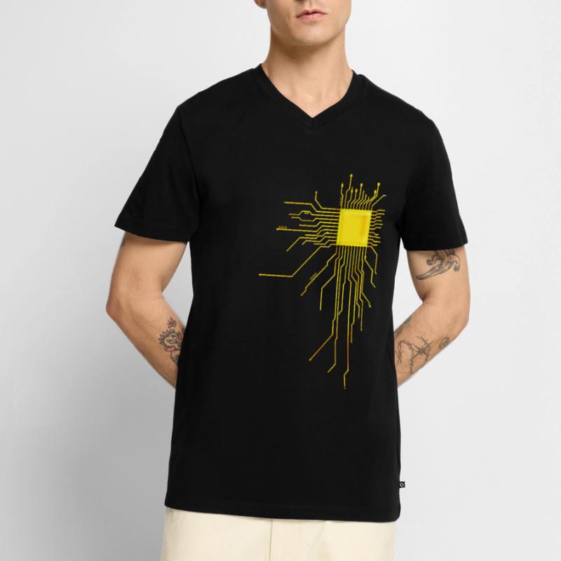 platine Core cpu Computer Nerd Programmer admin Men's Premium Organic T-shirt with V-neck