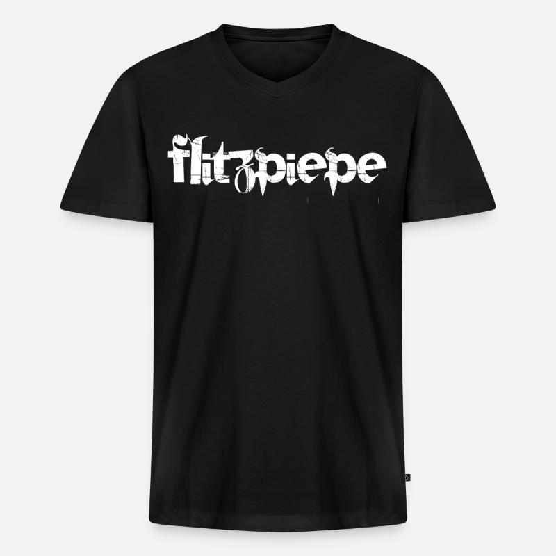 Flitzpiepe - Männer Premium Bio T-Shirt mit V-Ausschnitt - Schwarz