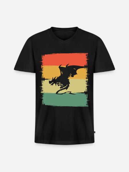 Dragon Dragon - Men's Premium Organic T-shirt with V-neck - black