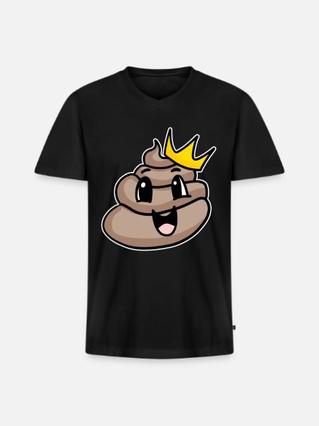 Poop King - Men's Premium Organic T-shirt with V-neck - black