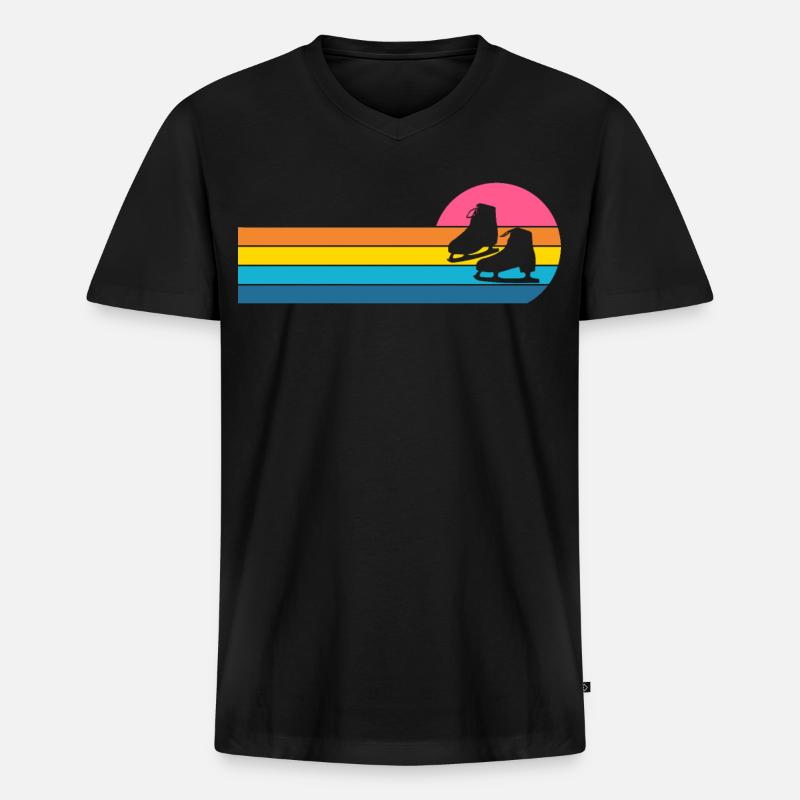 Schlittschuh - Männer Premium Bio T-Shirt mit V-Ausschnitt - Schwarz