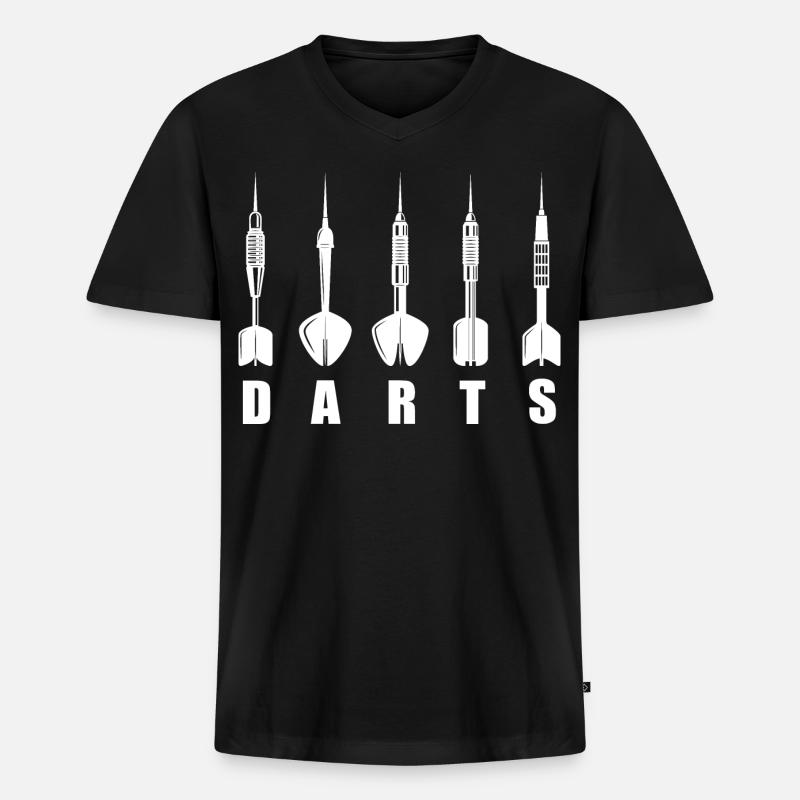 Dart Dartpfeil Darts logo - Männer Premium Bio T-Shirt mit V-Ausschnitt - Schwarz