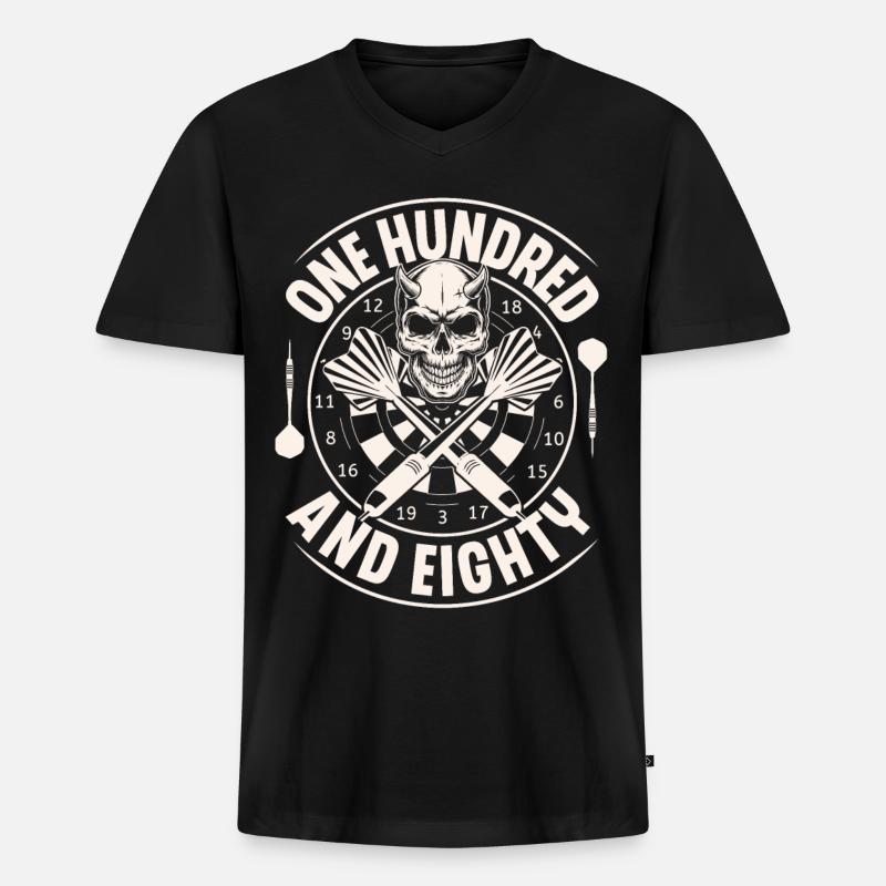 Dart Darten Darts - Männer Premium Bio T-Shirt mit V-Ausschnitt - Schwarz