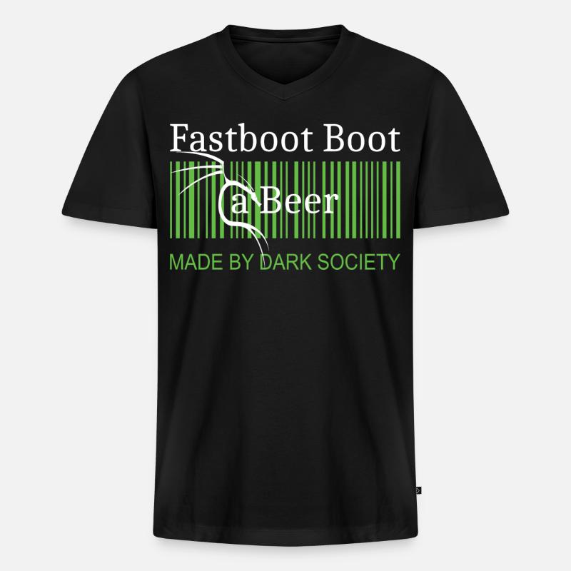 Fastboot Boot a Beer - Männer Premium Bio T-Shirt mit V-Ausschnitt - Schwarz