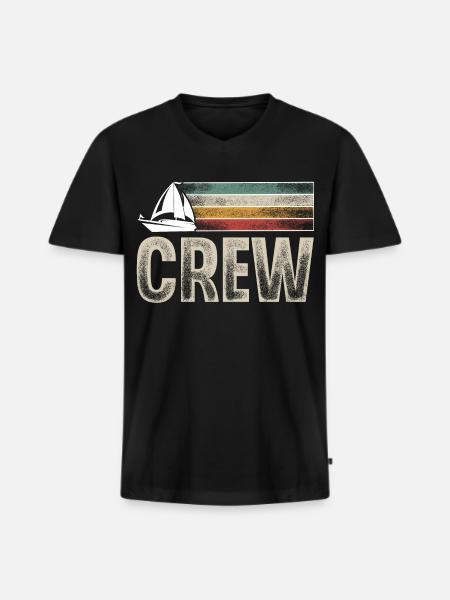 Segeln Segler Segelboot Crew - Männer Premium Bio T-Shirt mit V-Ausschnitt - Schwarz