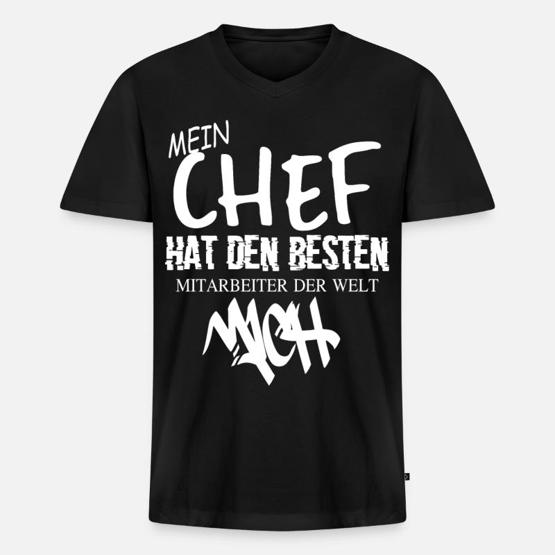 Beste Mitarbeiter der Welt - Männer Premium Bio T-Shirt mit V-Ausschnitt - Schwarz
