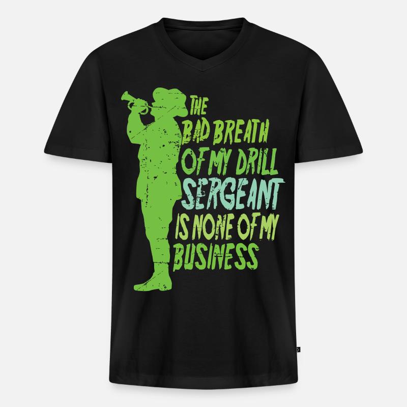 Drill Sergeant - Männer Premium Bio T-Shirt mit V-Ausschnitt - Schwarz