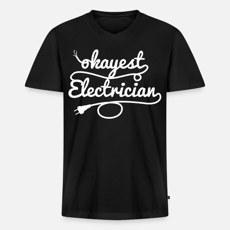 Mittelmäßiger Elektriker - Männer Premium Bio T-Shirt mit V-Ausschnitt - Schwarz