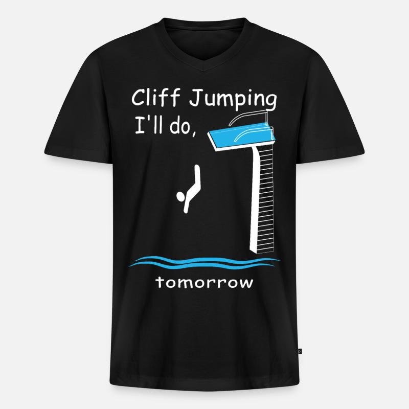 Klippenspringer - Männer Premium Bio T-Shirt mit V-Ausschnitt - Schwarz