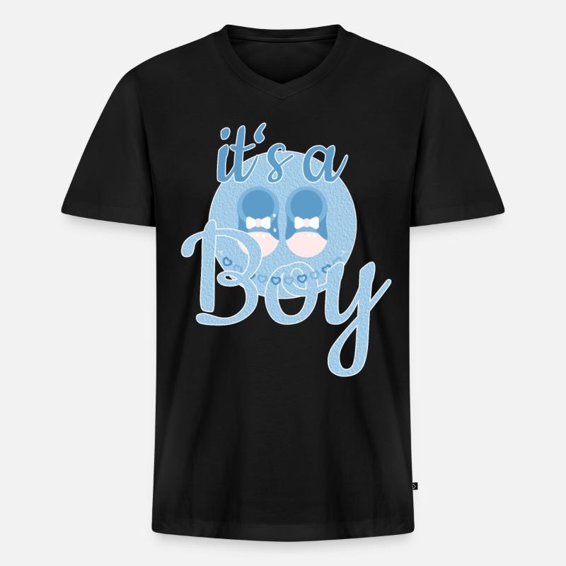 Baby Boy Geschenk - Männer Premium Bio T-Shirt mit V-Ausschnitt - Schwarz
