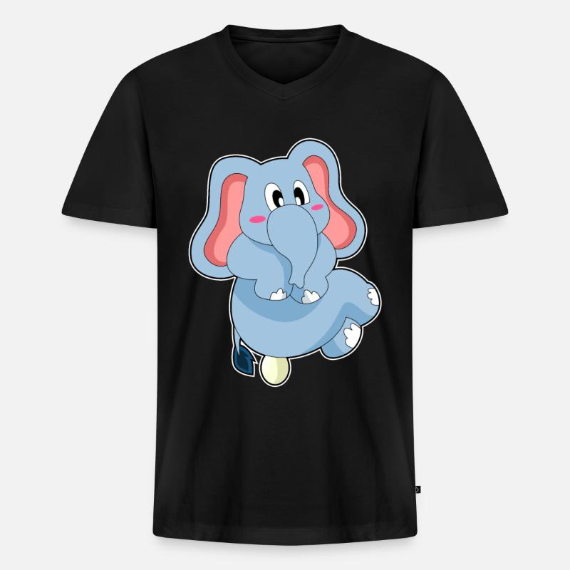 Elefant Ei - Männer Premium Bio T-Shirt mit V-Ausschnitt - Schwarz