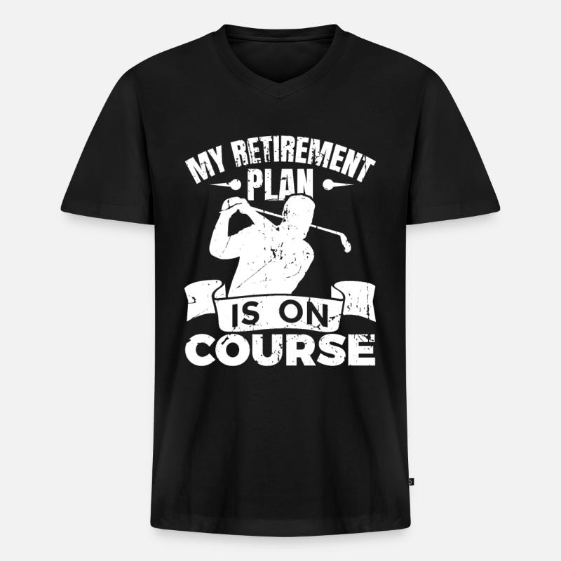 Golfspieler Ruhestand - Männer Premium Bio T-Shirt mit V-Ausschnitt - Schwarz