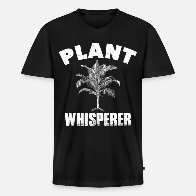 Pflanzenflüsterer Baum Hobby Gartengärtner - Männer Premium Bio T-Shirt mit V-Ausschnitt - Schwarz