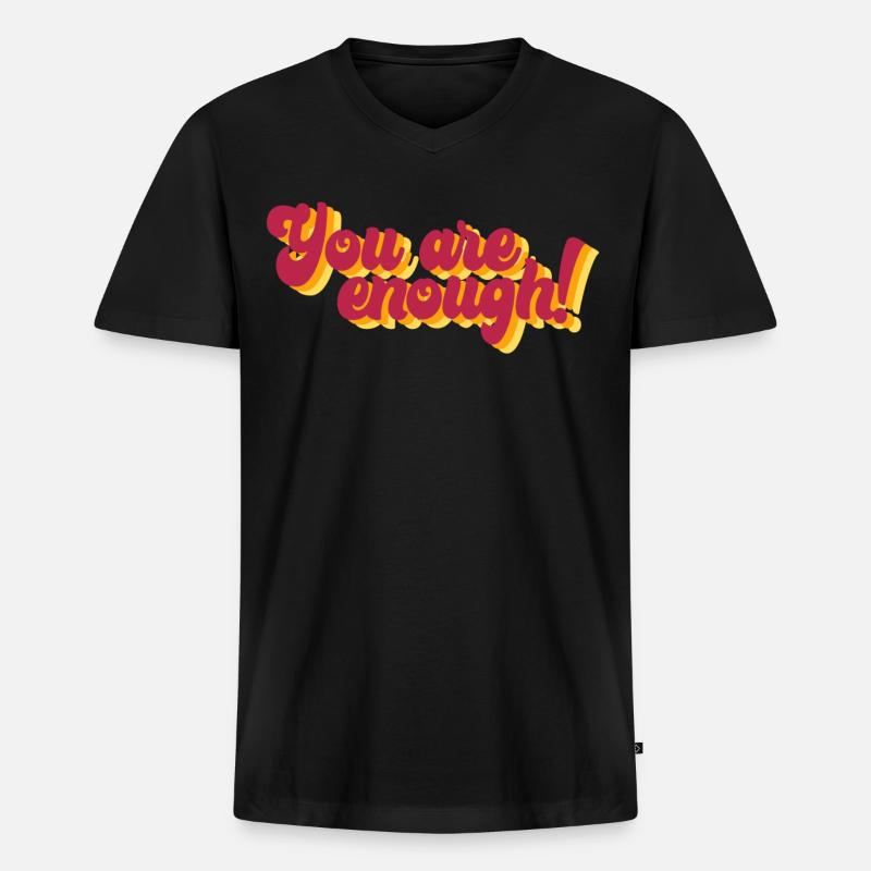 Motivierender Spruch mit 3D-Effekt - Männer Premium Bio T-Shirt mit V-Ausschnitt - Schwarz