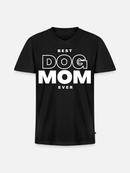 Best Dog Mama - Men's Premium Organic T-shirt with V-neck - black