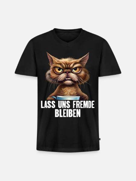 Lass Uns Fremde Bleiben - Männer Premium Bio T-Shirt mit V-Ausschnitt - Schwarz