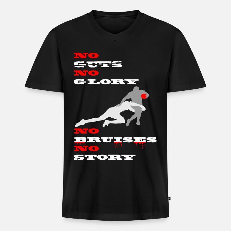 No guts no glory - Männer Premium Bio T-Shirt mit V-Ausschnitt - Schwarz