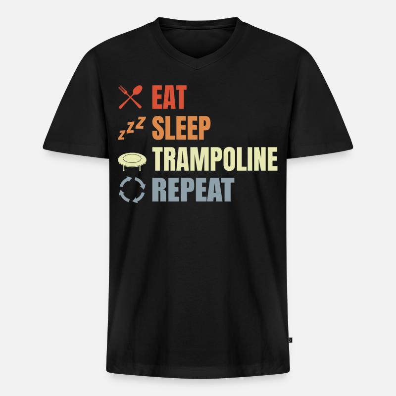 Trampolinspringen Routine - Männer Premium Bio T-Shirt mit V-Ausschnitt - Schwarz