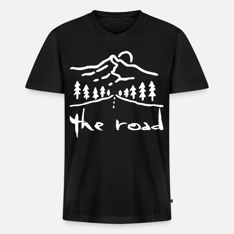 Die weiße Straße - Männer Premium Bio T-Shirt mit V-Ausschnitt - Schwarz