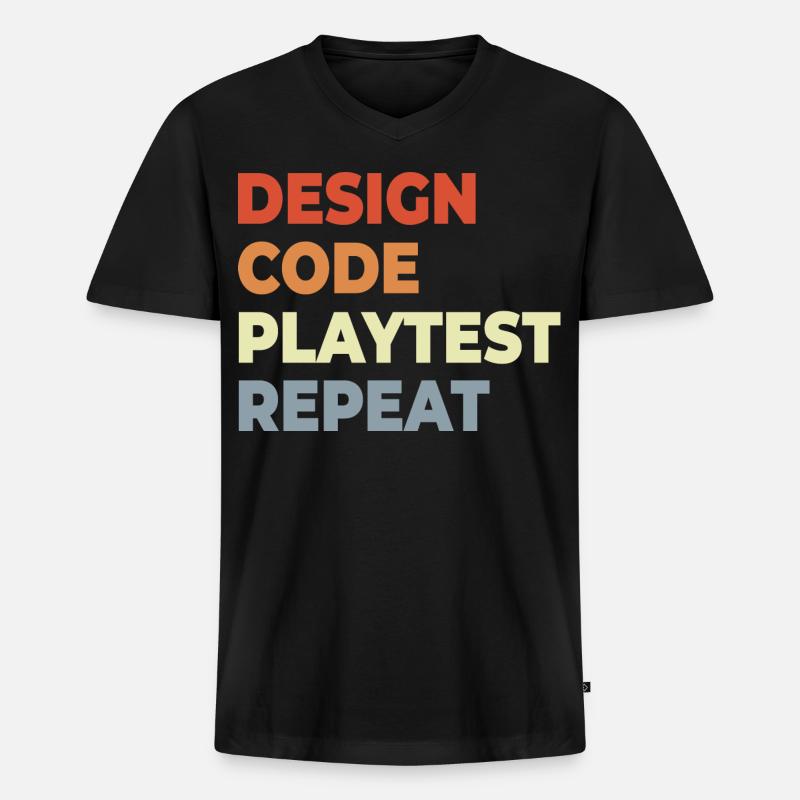 Spielentwicklung Workflow - Männer Premium Bio T-Shirt mit V-Ausschnitt - Schwarz