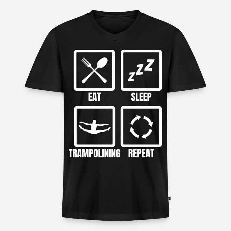 Trampolinist Routine - Männer Premium Bio T-Shirt mit V-Ausschnitt - Schwarz