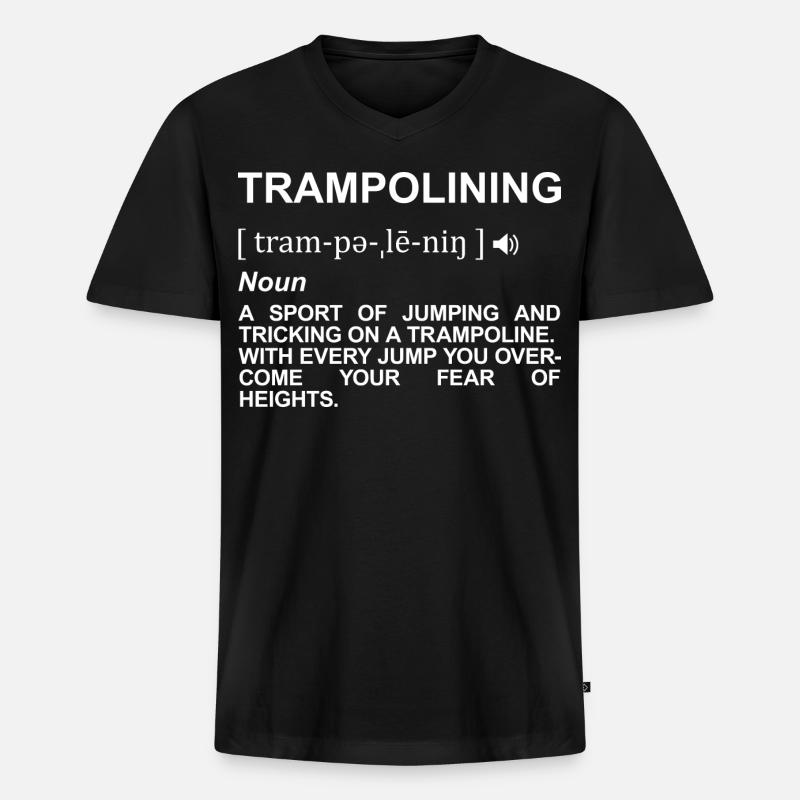 Trampolinspringen Bedeutung - Männer Premium Bio T-Shirt mit V-Ausschnitt - Schwarz