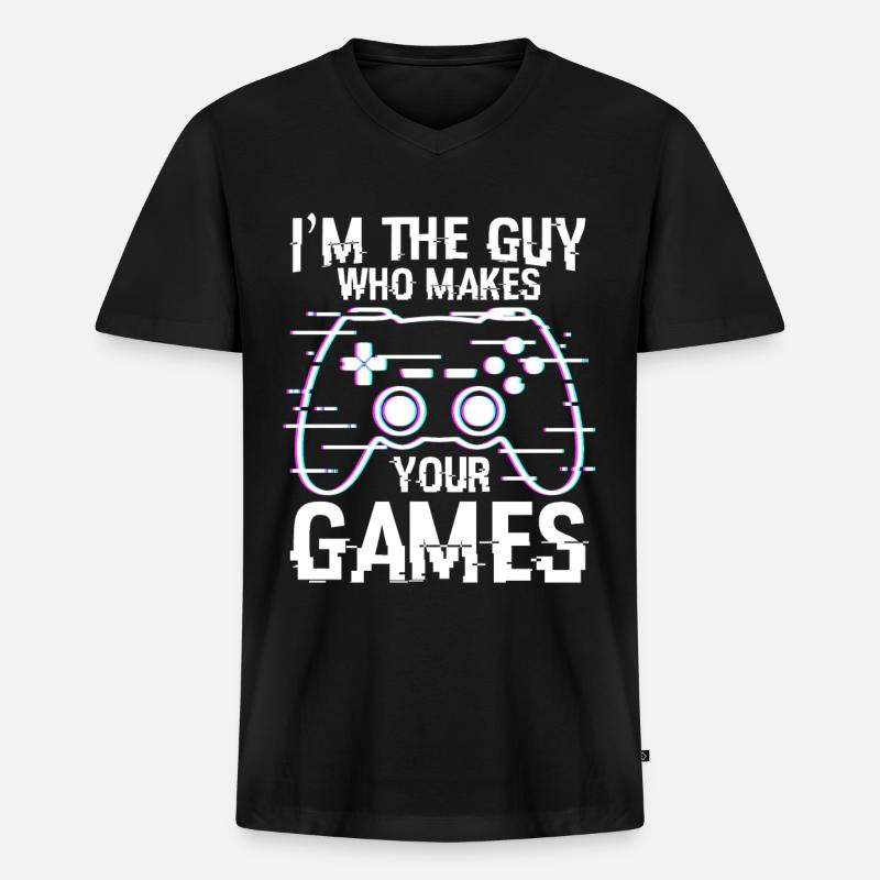 Typ der Spiele entwickelt - Männer Premium Bio T-Shirt mit V-Ausschnitt - Schwarz