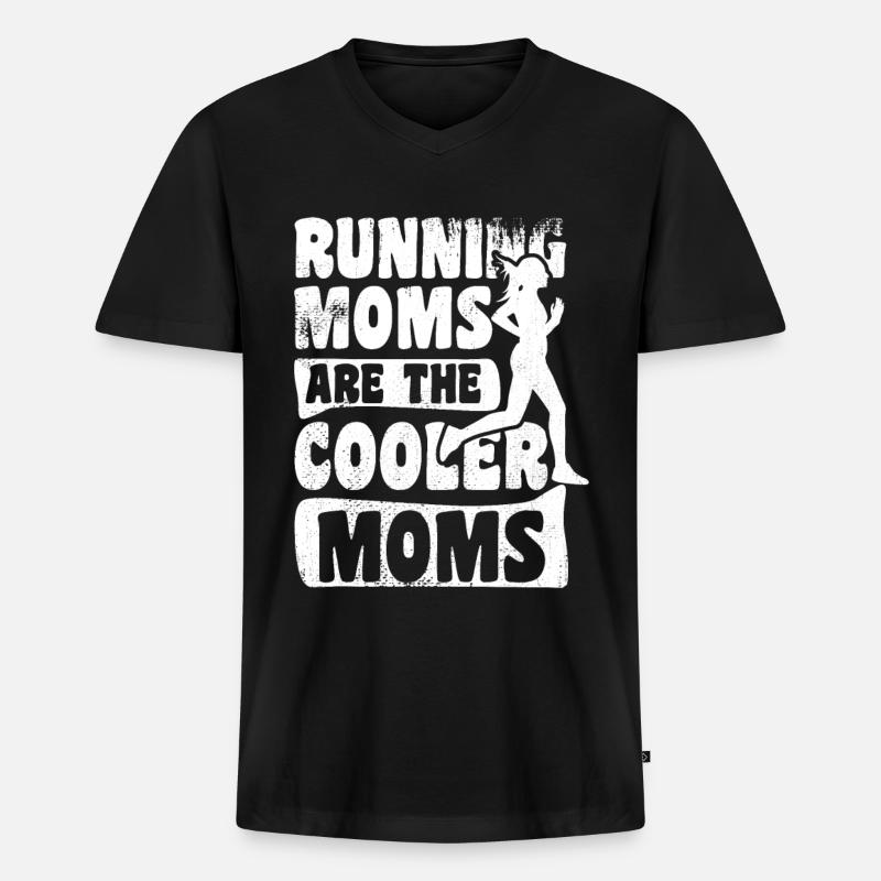 Läufer Mama - Männer Premium Bio T-Shirt mit V-Ausschnitt - Schwarz