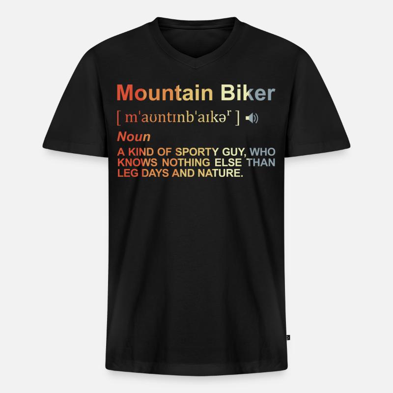 Mountainbiker Definition - Männer Premium Bio T-Shirt mit V-Ausschnitt - Schwarz