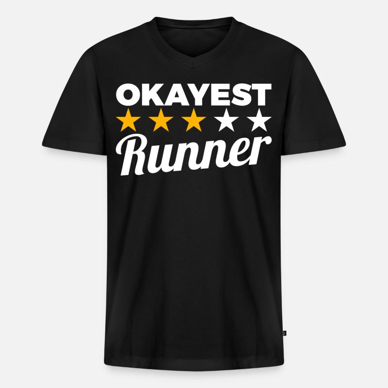 Durchschnittlicher Läufer - Männer Premium Bio T-Shirt mit V-Ausschnitt - Schwarz