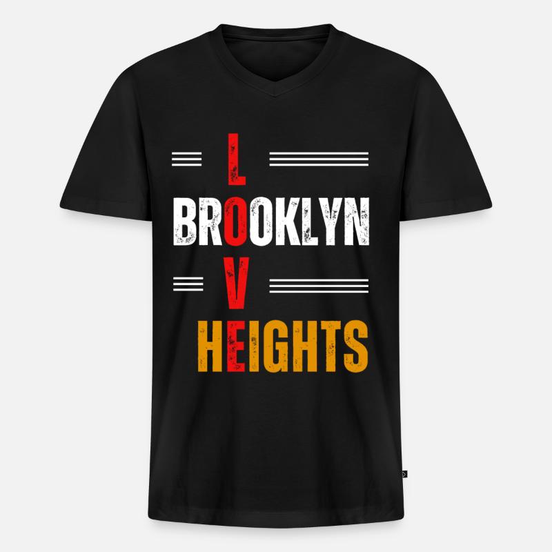 Liebe Brooklyn Heights - Männer Premium Bio T-Shirt mit V-Ausschnitt - Schwarz