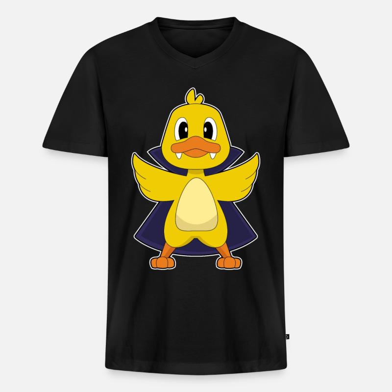 Ente Vampir - Männer Premium Bio T-Shirt mit V-Ausschnitt - Schwarz