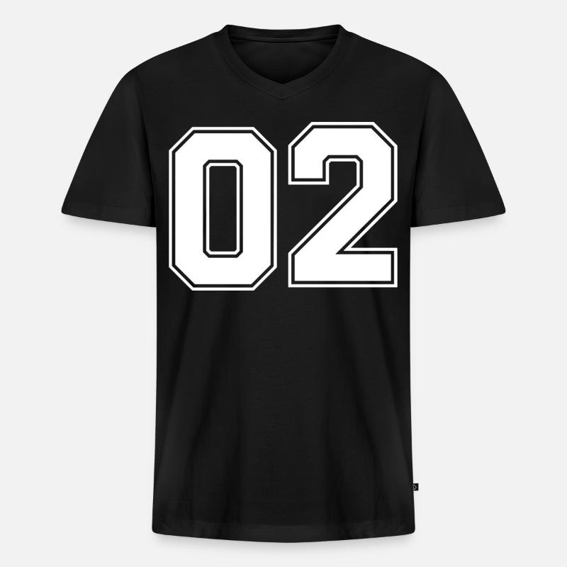 Nummer zwei 2 - Männer Premium Bio T-Shirt mit V-Ausschnitt - Schwarz