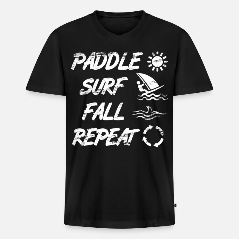 Windsurfer Spruch - Männer Premium Bio T-Shirt mit V-Ausschnitt - Schwarz