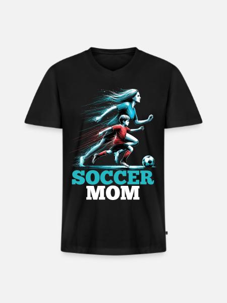 Soccer Mom Soccer Gift - Men's Premium Organic T-shirt with V-neck - black