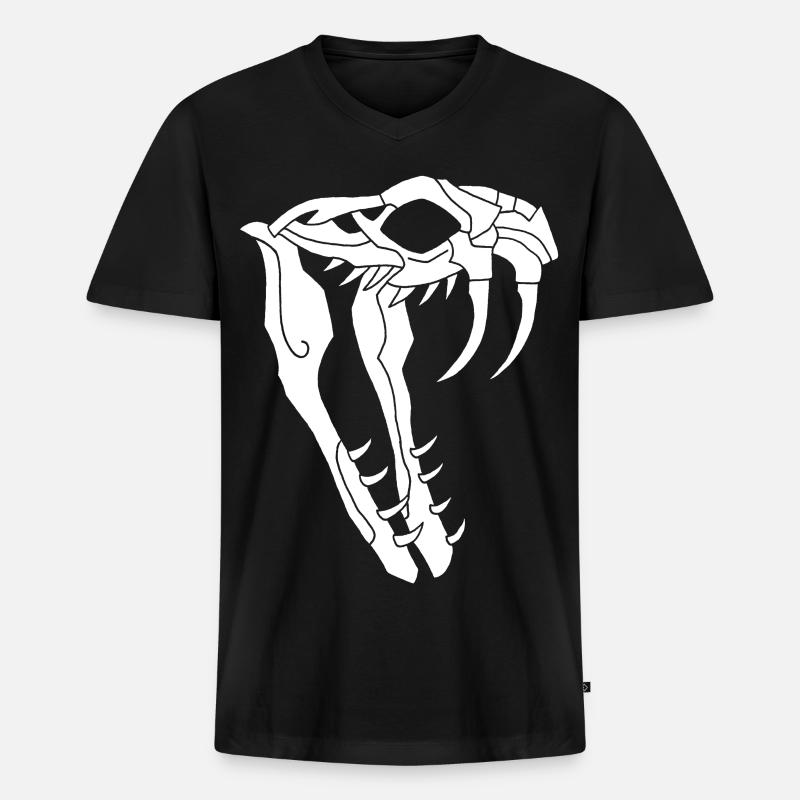 Schlangen-Schädel - Männer Premium Bio T-Shirt mit V-Ausschnitt - Schwarz