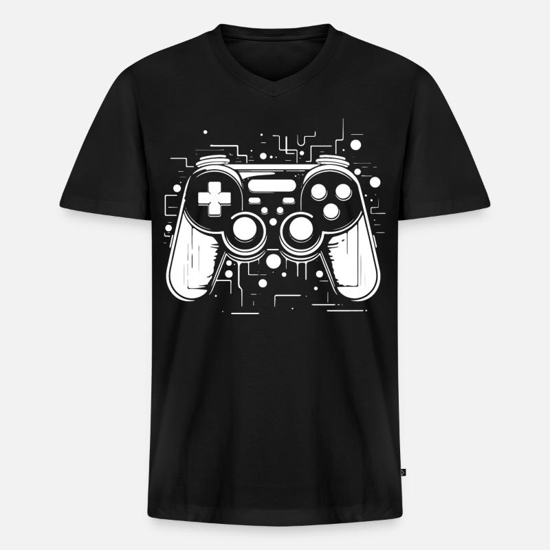 Game Controller - Männer Premium Bio T-Shirt mit V-Ausschnitt - Schwarz