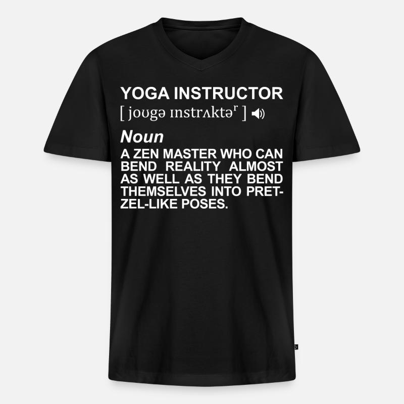 Yogalehrer Definition - Männer Premium Bio T-Shirt mit V-Ausschnitt - Schwarz