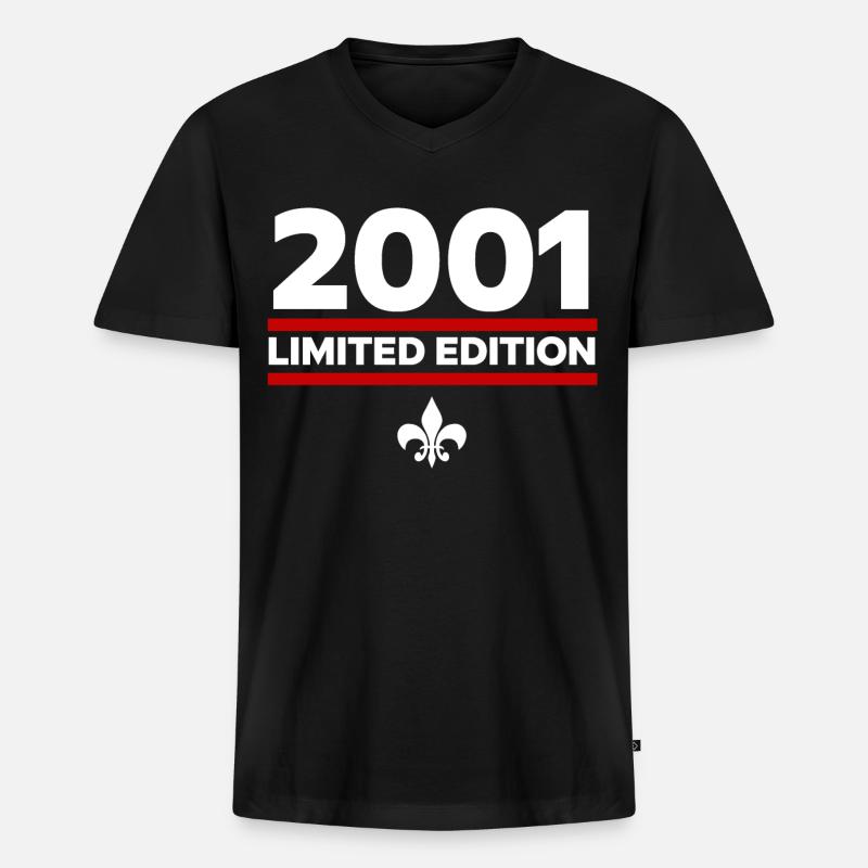 2001 Limited Edition - Männer Premium Bio T-Shirt mit V-Ausschnitt - Schwarz