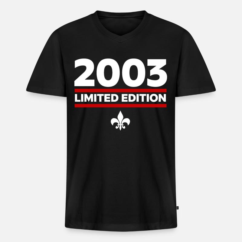 2003 Limited Edition - Männer Premium Bio T-Shirt mit V-Ausschnitt - Schwarz