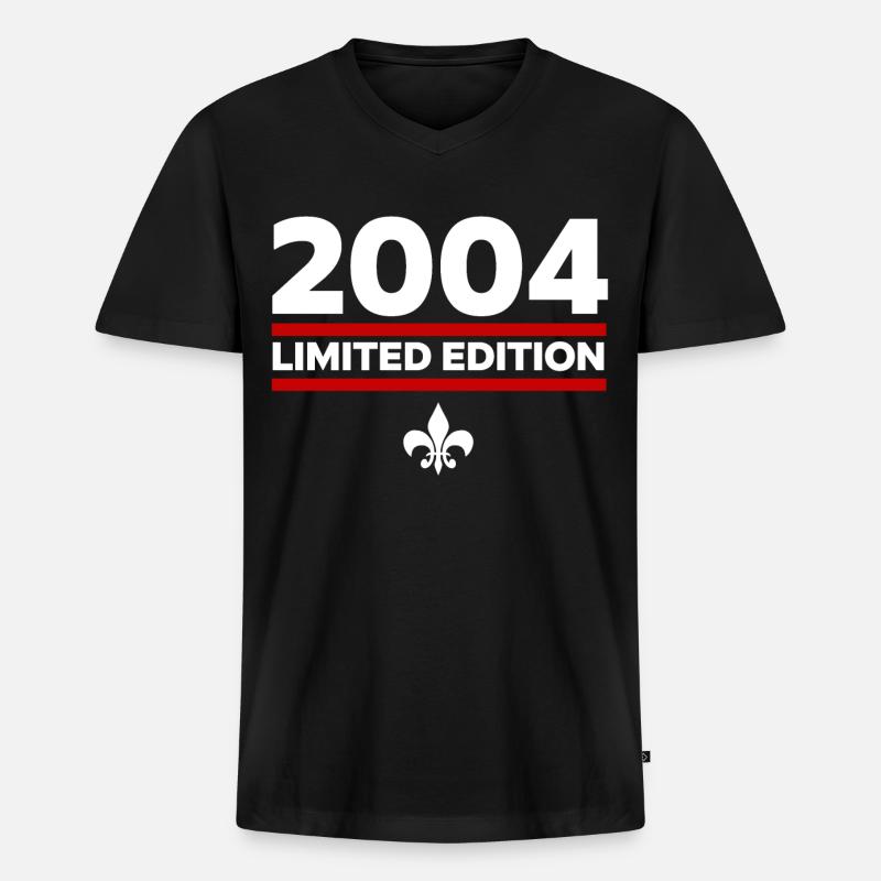 2004 Limited Edition - Männer Premium Bio T-Shirt mit V-Ausschnitt - Schwarz